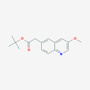 molecular formula C16H19NO3 B8271826 Tert-butyl 2-(3-methoxyquinolin-6-yl)acetate 