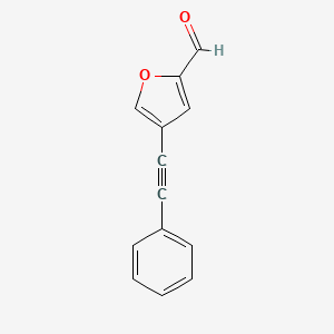 molecular formula C13H8O2 B8271846 4-Phenylethynyl-furan-2-carbaldehyde 