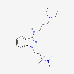 molecular formula C20H35N5 B8271878 1-(3-Dimethylaminobutyl)-3-(3-diethylaminopropylamino)indazole 