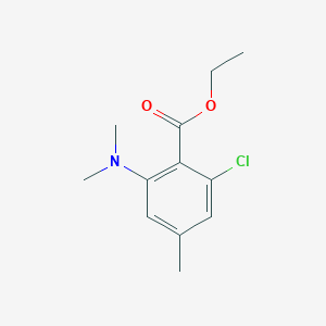 molecular formula C12H16ClNO2 B8271888 Ethyl 6-chloro-4,N,N-trimethylanthranilate 