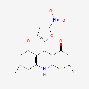 molecular formula C21H24N2O5 B8271894 3,4,6,7,9,10-hexahydro-3,3,6,6-tetramethyl-9-(5-nitro-2-furyl)-1,8(2H,5H)-acridinedione 