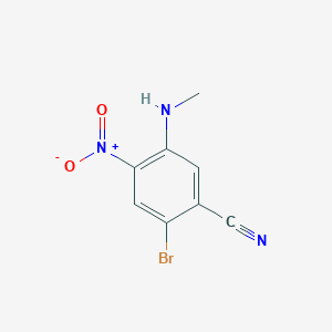molecular formula C8H6BrN3O2 B8271901 2-Bromo-5-(methylamino)-4-nitrobenzonitrile 