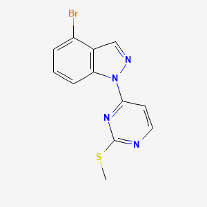molecular formula C12H9BrN4S B8271957 4-bromo-1-(2-methylsulfanyl-pyrimidin-4-yl)-1H-indazole 