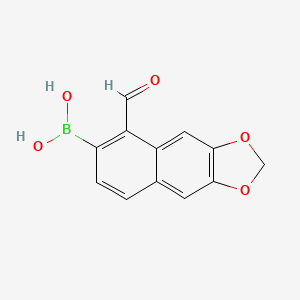 molecular formula C12H9BO5 B8272001 1-Formyl-6,7-methylenedioxynaphth-2-yl boronic acid 