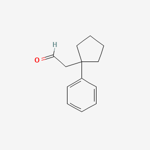 molecular formula C13H16O B8272050 2-(1-Phenylcyclopentyl)acetaldehyde 