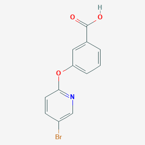 molecular formula C12H8BrNO3 B8272088 3-(5-Bromo-2pyridyloxy)benzoic acid 