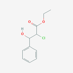 molecular formula C11H13ClO3 B8272091 Ethyl 2-chloro-3-hydroxy-3-phenylpropionate 
