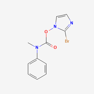 molecular formula C11H10BrN3O2 B8272118 Methyl-phenyl-carbamic Acid 2-bromo-imidazol-1-yl Ester 