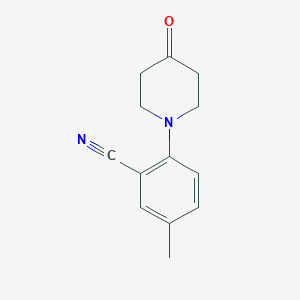 molecular formula C13H14N2O B8272145 N-(2-Cyano-4-methylphenyl)-4-piperidone 