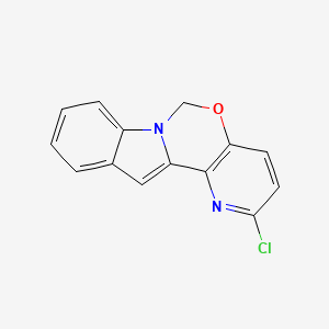 molecular formula C14H9ClN2O B8272149 2-chloro-6H-pyrido[2',3':5,6][1,3]oxazino[3,4-a]indole 