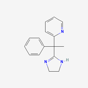 molecular formula C16H17N3 B8272156 2-(2-Phenyl-2-(2-pyridyl)ethyl)imidazoline CAS No. 24783-47-9