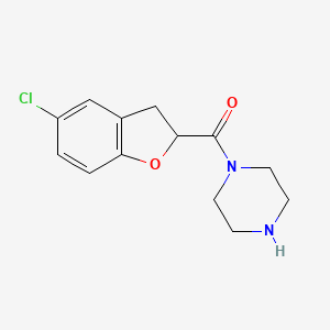 molecular formula C13H15ClN2O2 B8272185 1-[(5-Chloro-2,3-dihydro-1-benzofuran-2-yl)carbonyl]piperazine 
