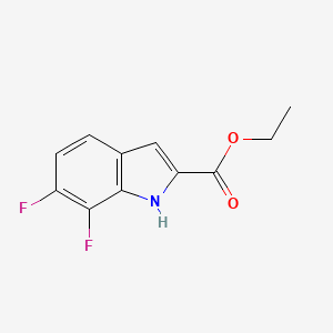 molecular formula C11H9F2NO2 B8272225 6,7-difluoro-1H-indole-2-carboxylic acid ethyl ester 