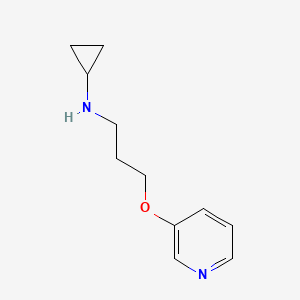 molecular formula C11H16N2O B8272332 Cyclopropyl(3-(3-pyridyloxy)propyl)amine 