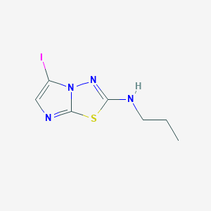 molecular formula C7H9IN4S B8272346 (5-Iodo-imidazo[2,1-b][1,3,4]thiadiazol-2-yl)-propyl-amine 