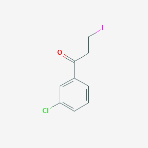 molecular formula C9H8ClIO B8272361 1-(3-Chlorophenyl)-3-iodopropan-1-one 