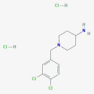 molecular formula C12H18Cl4N2 B8272417 4-Amino-1-(3,4-dichlorobenzyl)piperidine dihydrochloride 
