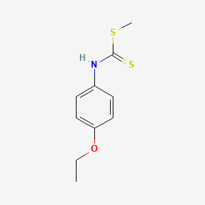 molecular formula C10H13NOS2 B8272440 CARBANILIC ACID, DITHIO-p-ETHOXY-, METHYL ESTER CAS No. 13037-23-5