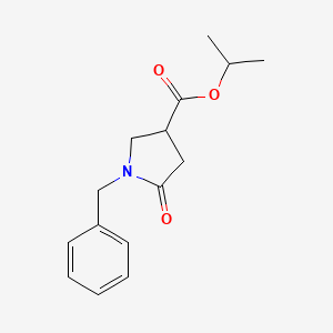 molecular formula C15H19NO3 B8272459 isopropyl N-benzylpyrrolidin-2-one4-carboxylate 