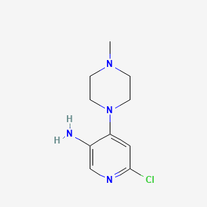 molecular formula C10H15ClN4 B8272498 6-Chloro-4-(4-methylpiperazin-1-yl)pyridin-3-amine 