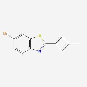 molecular formula C12H10BrNS B8272523 6-Bromo-2-(3-methylene-cyclobutyl)-benzothiazole 