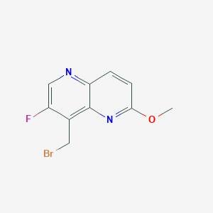 molecular formula C10H8BrFN2O B8272561 8-Bromomethyl-7-fluoro-2-methoxy-[1,5]naphthyridine 
