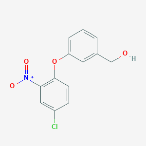 molecular formula C13H10ClNO4 B8272615 [3-(4-Chloro-2-nitro-phenoxy)-phenyl]-methanol 