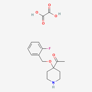 molecular formula C16H20FNO6 B8272622 4-(1-Oxoethyl)-4-(2-fluorophenylmethoxy)piperidine oxalate CAS No. 88144-28-9