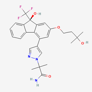 (R)-2-(4-(9-Hydroxy-2-(3-hydroxy-3-methylbutoxy)-9-(trifluoromethyl)-9H-fluoren-4-yl)-1H-pyrazol-1-yl)-2-methylpropanamide