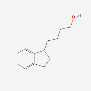 molecular formula C13H18O B8272725 4-(1-Indanyl)-1-butanol 