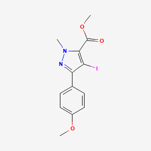 molecular formula C13H13IN2O3 B8272780 methyl 4-iodo-3-(4-methoxyphenyl)-1-methyl-1H-pyrazole-5-carboxylate 