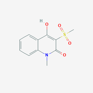 molecular formula C11H11NO4S B8272796 4-Hydroxy-3-methanesulfonyl-1-methyl-1H-quinolin-2-one 