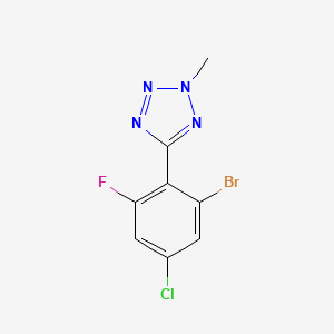 molecular formula C8H5BrClFN4 B8272881 5-(2-bromo-4-chloro-6-fluoro-phenyl)-2-methyl-2H-tetrazole 