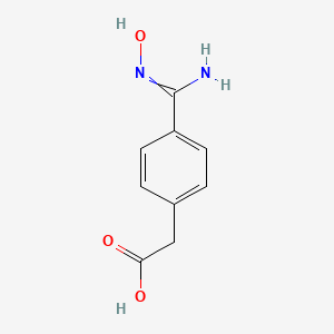 molecular formula C9H10N2O3 B8272899 [4-(N-hydroxycarbamimidoyl)-phenyl]-acetic acid 