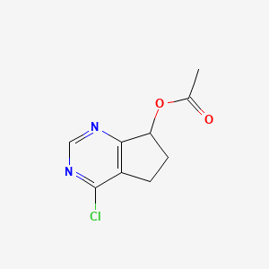 molecular formula C9H9ClN2O2 B8272954 4-chloro-6,7-dihydro-5H-cyclopenta[d]pyrimidin-7-yl acetate 