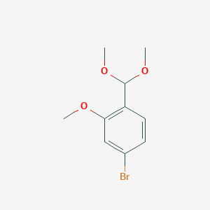 molecular formula C10H13BrO3 B8272961 4-Bromo-1-dimethoxymethyl-2-methoxy-benzene 