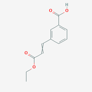molecular formula C12H12O4 B8272992 3-(3-Ethoxy-3-oxoprop-1-en-1-yl)benzoic acid 