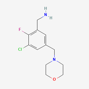molecular formula C12H16ClFN2O B8272993 3-Chloro-2-fluoro-5-morpholin-4-ylmethyl-benzylamine 
