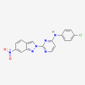 molecular formula C17H11ClN6O2 B8273054 (4-Chloro-phenyl)-[2-(6-nitro-indazol-2-yl)-pyrimidin-4-yl]-amine 