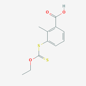 molecular formula C11H12O3S2 B8273085 3-{[(Ethyloxy)carbonothioyl]thio}-2-methylbenzoic acid 