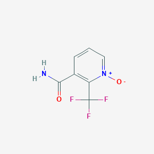 molecular formula C7H5F3N2O2 B8273107 3-Carbamoyl-2-(trifluoromethyl)pyridine 1-oxide CAS No. 923288-75-9