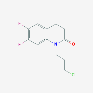 molecular formula C12H12ClF2NO B8273113 1-(3-Chloropropyl)-6,7-difluoro-3,4-dihydro-1H-quinolin-2-one 