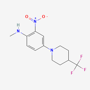 molecular formula C13H16F3N3O2 B8273116 N-methyl-2-nitro-4-(4-trifluoromethyl-piperidin-1-yl)-aniline 