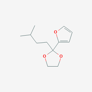 molecular formula C12H18O3 B8273144 2-(2-Furanyl)-2-[(3-methyl)butyl]-1,3-dioxolane 