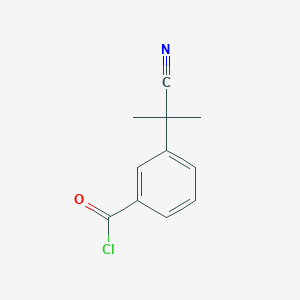 molecular formula C11H10ClNO B8273156 3-(1-Cyano-1-methylethyl)benzoyl chloride 