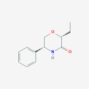 molecular formula C12H15NO2 B8273166 (2R,5R)-2-ethyl-5-phenylmorpholin-3-one 