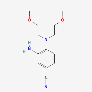 molecular formula C13H19N3O2 B8273176 3-Amino-4-[bis(2-methoxyethyl)amino]benzonitrile 