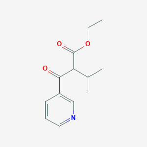 molecular formula C13H17NO3 B8273203 2-Nicotinoylisovaleric acid ethyl ester 