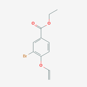 molecular formula C11H11BrO3 B8273222 Ethyl 3-bromo-4-(vinyloxy)benzoate 