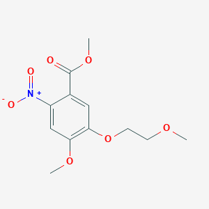 molecular formula C12H15NO7 B8273246 Methyl 4-methoxy-5-(2-methoxyethoxy)-2-nitrobenzoate 